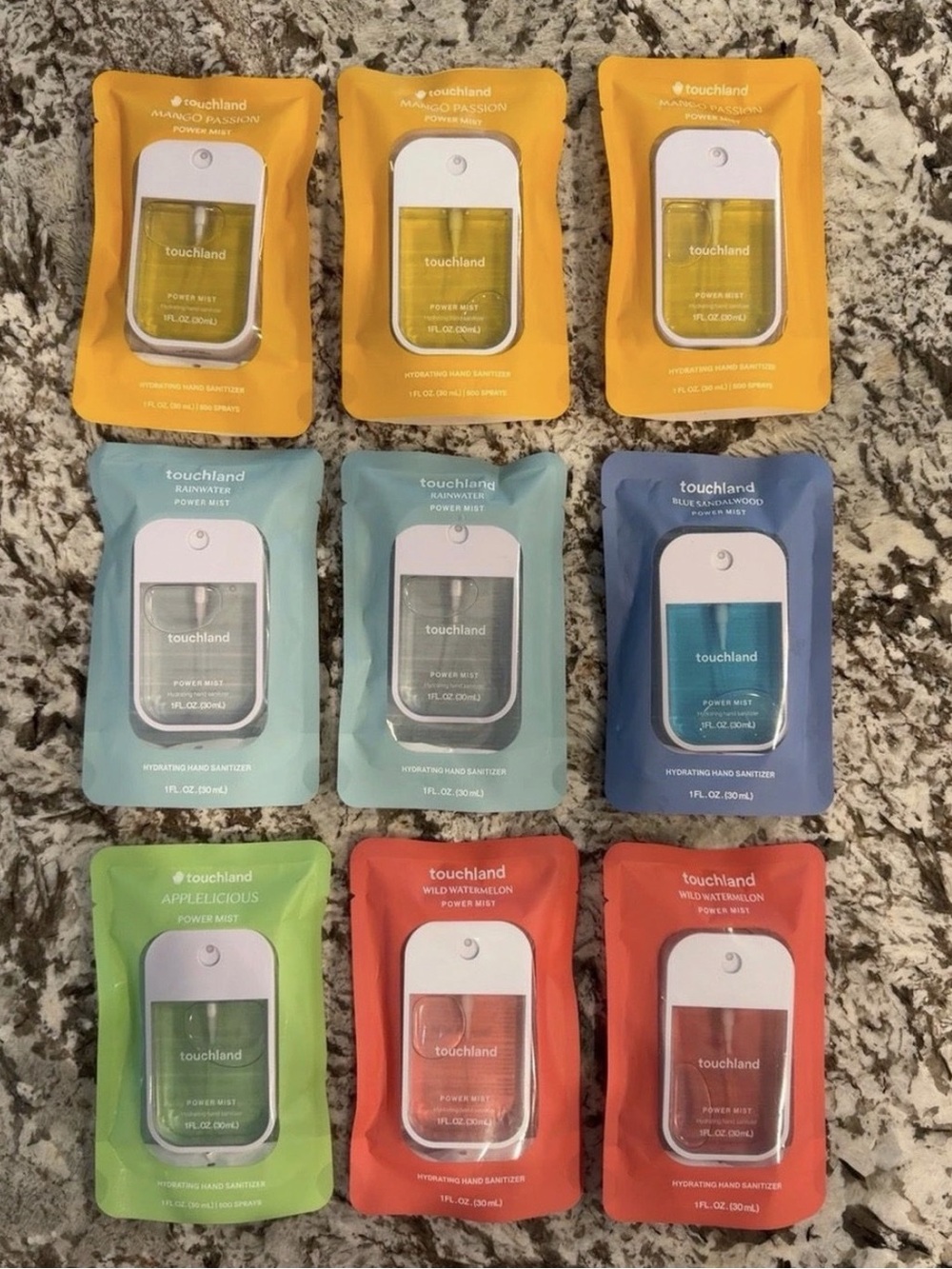 Touchland Power Mist Hand Sanitizer Lot 9 Mixed Scents 1 FL OZ 30mL